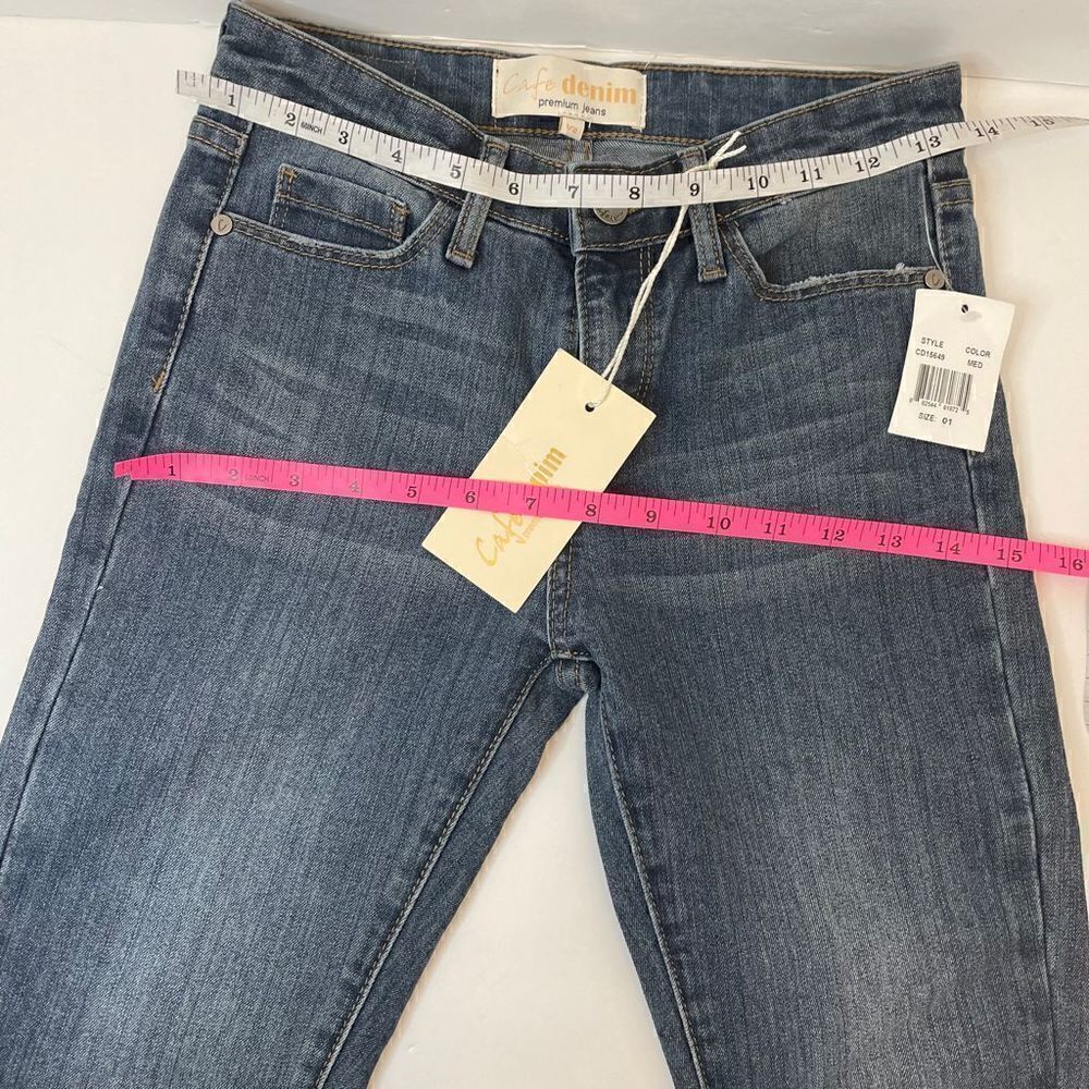 NEW! Cafe Denim| Medium Blue| Stretch|Skinny Leg| Size 1/2 - Picture 5 of 12